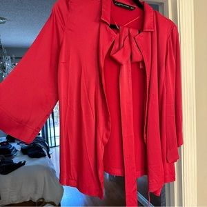 Zara Satin Wrap Shirt with Tie